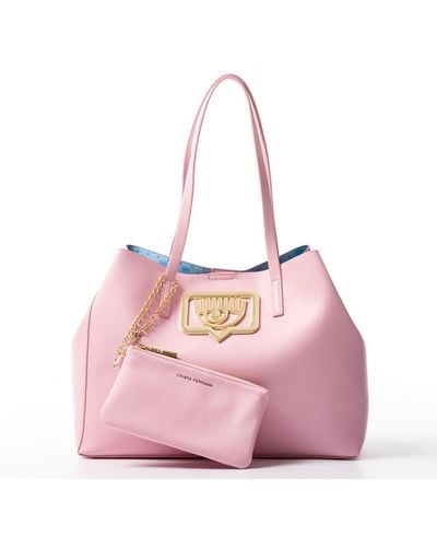 Chiara Ferragni Eyelike-motif Plaque Tote Bag - Pink