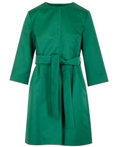 P.A.R.O.S.H. Tie-waist Single-breasted Coat - Green