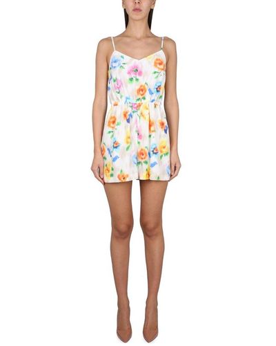 Boutique Moschino Floral-printed Flared Mini Dress - White