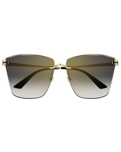 Cartier Rimless Square Sunglasses - Metallic