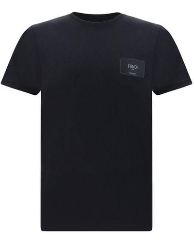 Fendi Logo Patch Crewneck T-shirt - Black