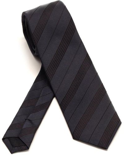 Saint Laurent Striped Tie - Blue