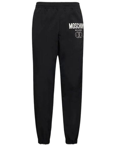 Moschino X Smile Logo Printed Track Trousers - Black