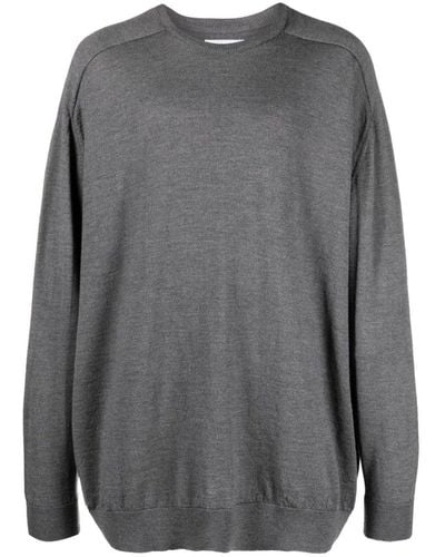 Societe Anonyme Sadrsa Round-neck Drop Shoulder Jumper - Grey