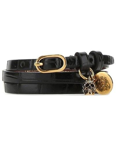Alexander McQueen Wrap Skull Charm Bracelet - Black