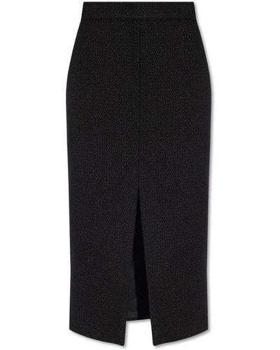 Alexander McQueen Skirt With Slit, - Black