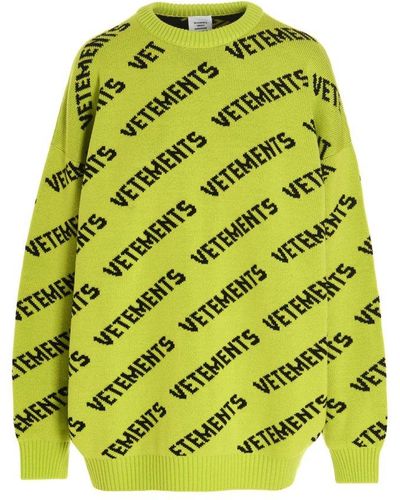 Vetements Monogram Sweater - Yellow