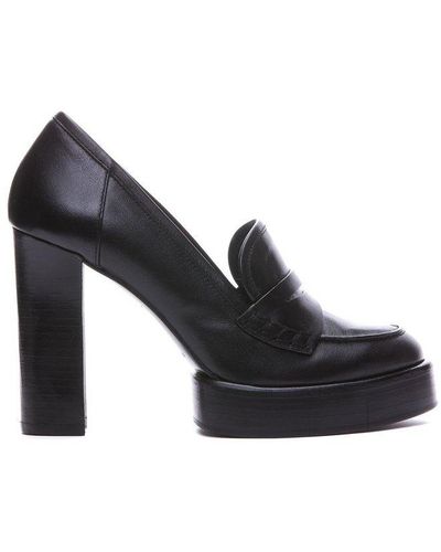 Paloma Barceló Block-heel Slip-on Court Shoes - Black