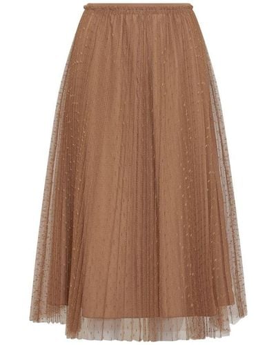 RED Valentino Red Elasticated Waistband Tulle Skirt - Brown