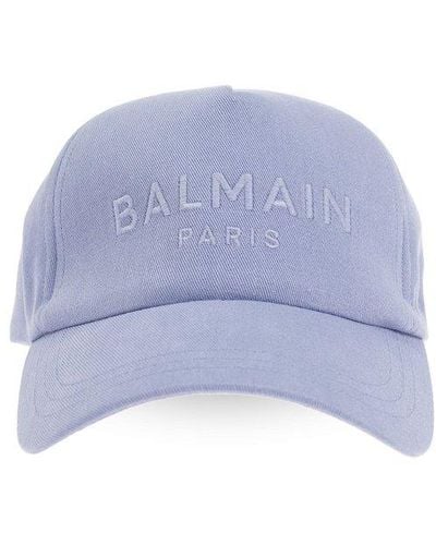 Balmain Baseball Cap With Logo, - Blue