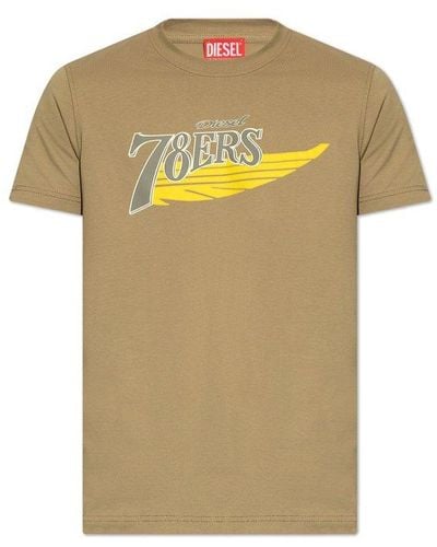 DIESEL 't-diegor-k75' T-shirt With Print, - Yellow