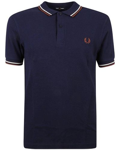 Fred Perry Twin Tipped Short-sleeved Polo Shirt - Blue