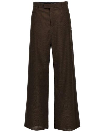 Martine Rose Houndstooth-printed Wide-leg Trousers - Brown