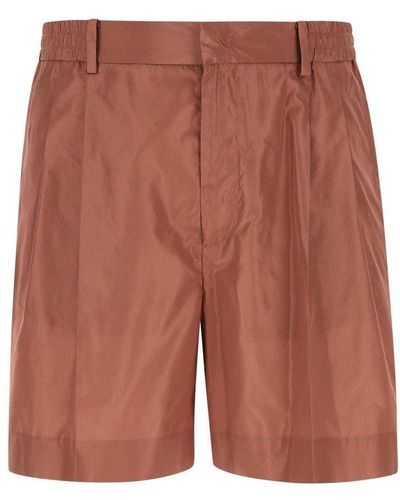 Valentino Copper Silk Bermuda Shorts - Multicolor