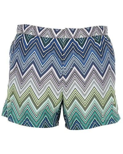 Missoni Zigzag Printed Swim Shorts - Blue