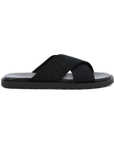 Ferragamo Crisscross Slip-on Sandals - Black