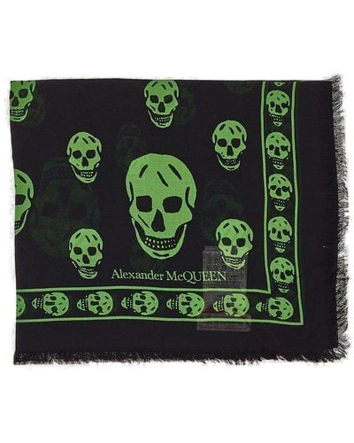 Alexander McQueen Skulls Scarf - Green