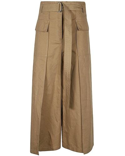 Weekend by Maxmara Belted Flared Trousers - Natural