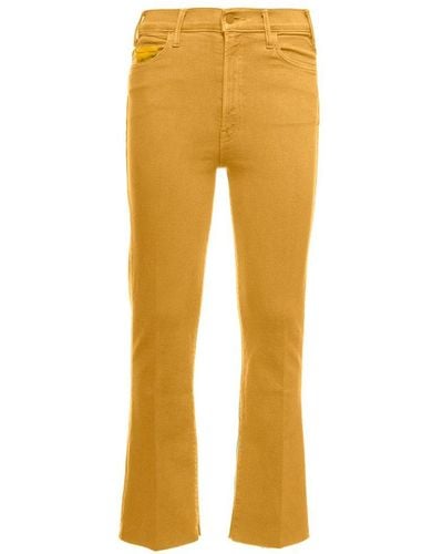Mother Bootcut Cropped Denim Jeans - Yellow