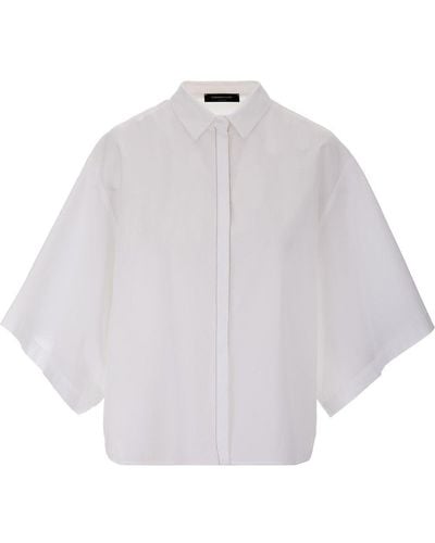 Fabiana Filippi Pinstriped Oversized Sleeved Shirt - White