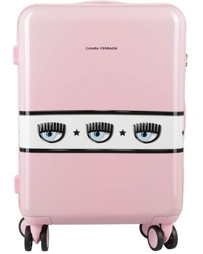 Chiara Ferragni Eyelike-motif Logo Printed Luggage - Pink