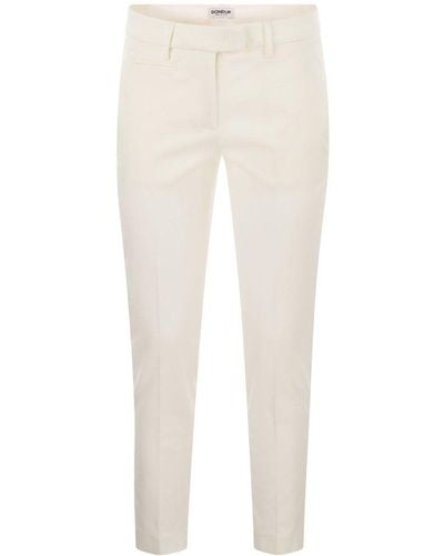 Dondup Straight Fit Slim Trousers - White
