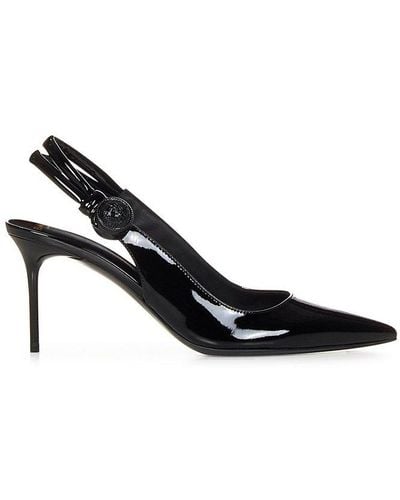 Balmain Pointed Toe Slingback Court Shoes - Black