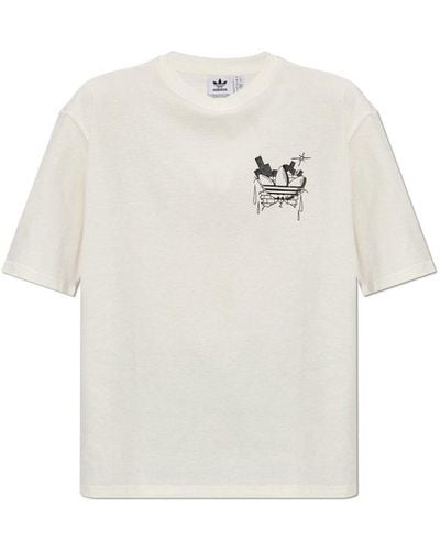 adidas Originals Logo-printed Crewneck T-shirt - White