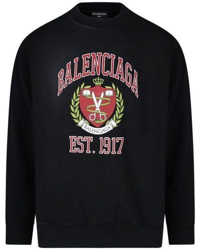 Balenciaga Printed Crewneck Sweater - Black