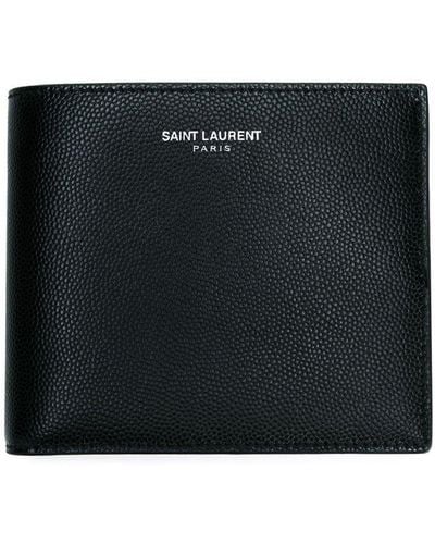 Saint Laurent Paris Logo-print Leather Wallet - Black