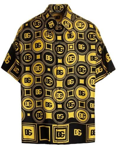 Dolce & Gabbana Allover Dg Logo Printed Shirt - Yellow