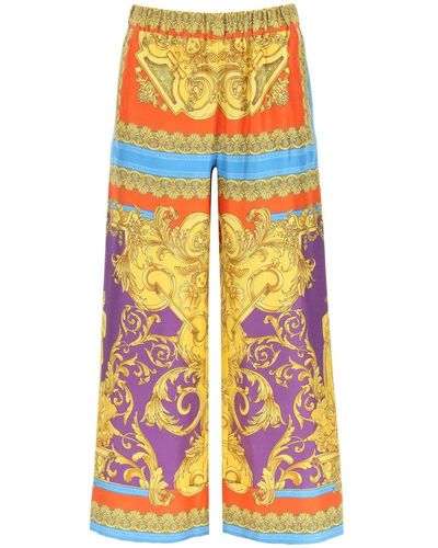 Versace Barocco Goddess Silk Pants - Multicolour