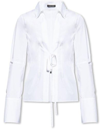 Ann Demeulemeester Shirt With Tie Fastening - White