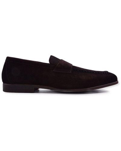 Doucal's Tonal-stitching Almond Toe Loafers - Black