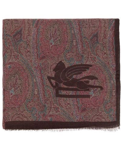 Etro Scarf With Paisley Motif - Brown
