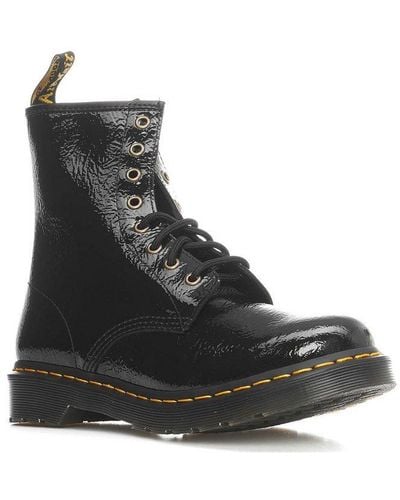 Dr. Martens 1460 Distressed Effect Combat Boots - Black
