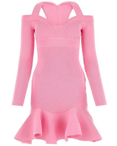 Alexander McQueen Ruffle Minidress - Pink