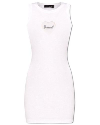 DSquared² Dress With Logo, - White