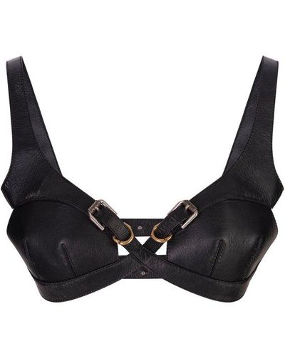 Givenchy Leather Bra With Criss-cross Effect - Black