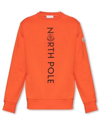 Moncler Sweatshirt With Logo - Orange