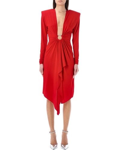 Alexandre Vauthier V-neck Mini Dress - Red