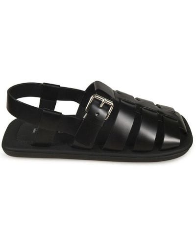 Prada Caged Strap Sandals - Black