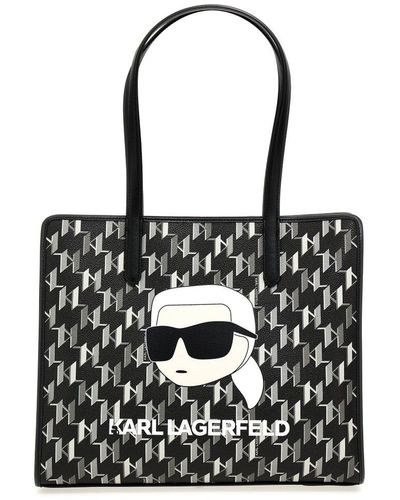 Karl Lagerfeld Ikonik 2.0 Faux Leather Tote Bag - Black