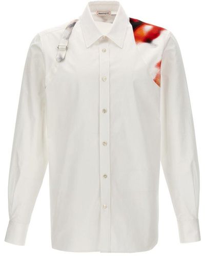 Alexander McQueen Harness Obscured Flower Shirt, Blouse - White