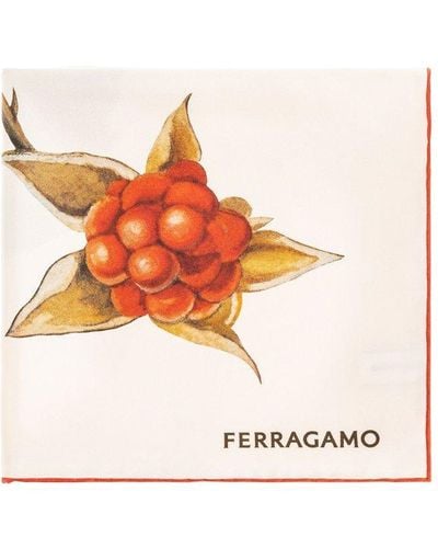Ferragamo Shawl With Logo, - Orange