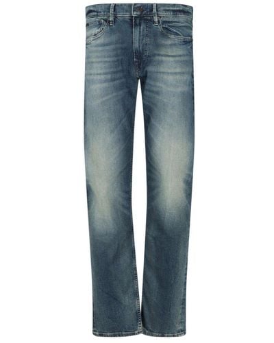 Polo Ralph Lauren Straight-leg Stonewashed Slim-cut Jeans - Blue