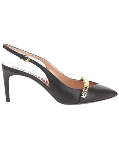 Moschino Pointed-toe Slingback Court Shoes - Metallic