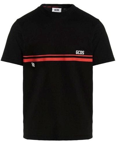Gcds Logo Printed Crewneck T-shirt - Black