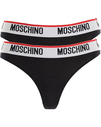 Moschino Bi-pack Perizoma Con Logo Neri 6a138244020555 - Black