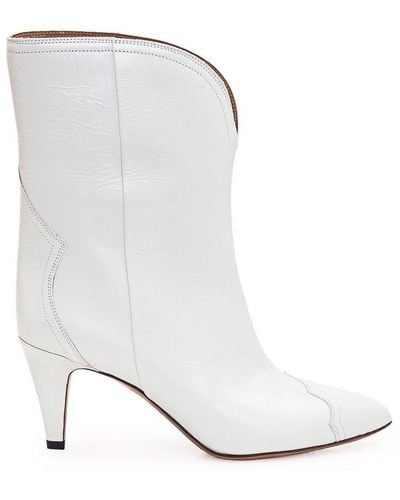 Isabel Marant Dahope Pointed Toe Boots - White